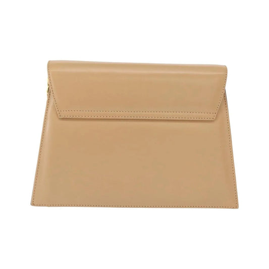 Salvatore Ferragamo Vintage Flap Leather, Beige, Leather, Shoulder Bag