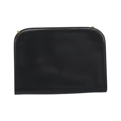 Salvatore Ferragamo Vintage Gancini Chain Leather, Black, Leather, Shoulder Bag