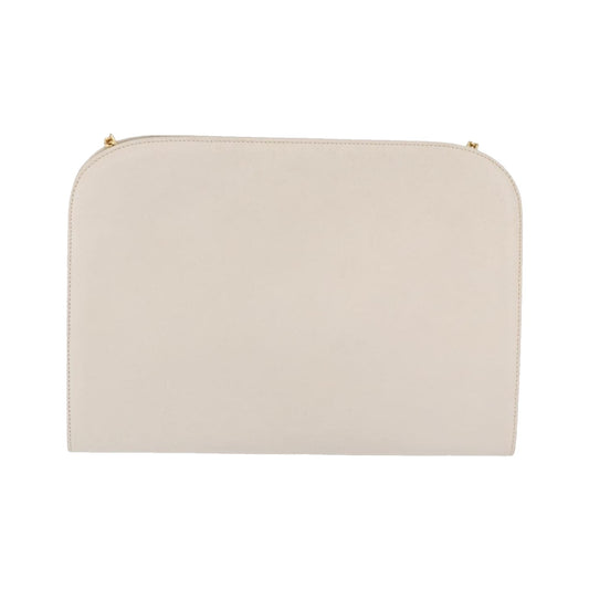 Salvatore Ferragamo Vintage Gancini Chain Leather, White, Leather, Shoulder Bag