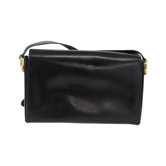 Salvatore Ferragamo Vintage Gancini Flap Leather, Black, Leather, Shoulder Bag