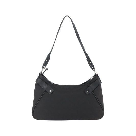 Salvatore Ferragamo Vintage Gancini Hobo Leather, Black, Canvas, Shoulder Bag