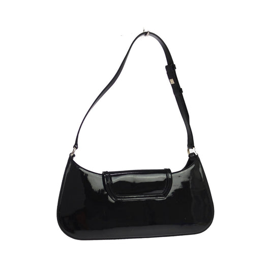 Salvatore Ferragamo Vintage Gancini Hobo Leather, Black, Patent Leather, Shoulder Bag