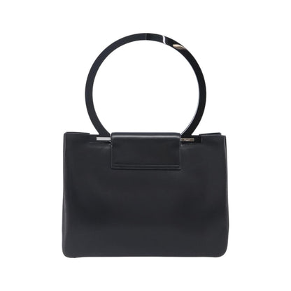Salvatore Ferragamo Vintage Gancini Top Handle Leather, Black, Leather, Handbag