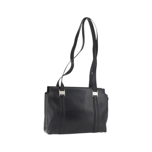 Salvatore Ferragamo Vintage Leather, Black, Leather, Tote Bag