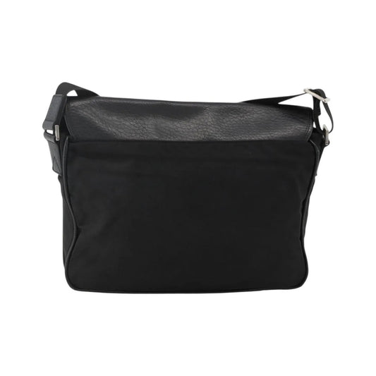 Salvatore Ferragamo Vintage Leather, Black, Nylon, Shoulder Bag