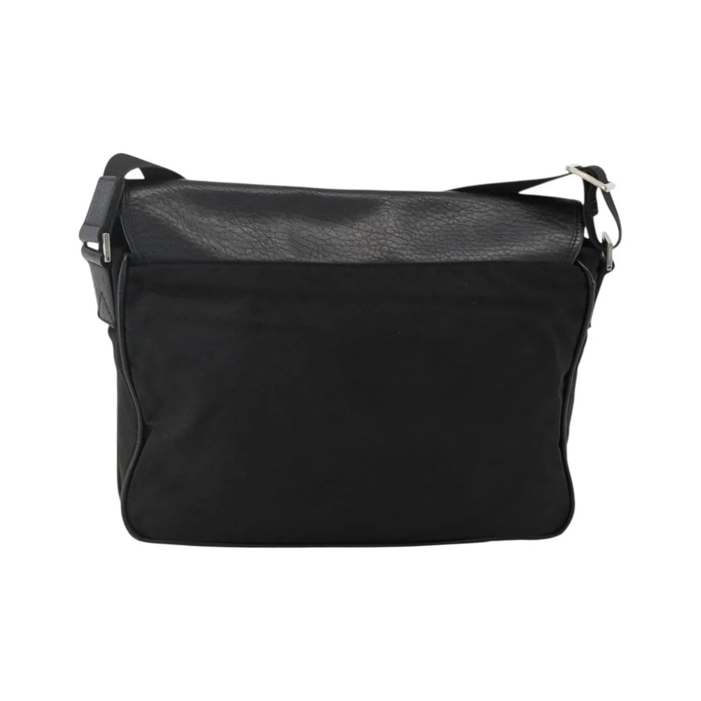Salvatore Ferragamo Vintage Leather, Black, Nylon, Shoulder Bag