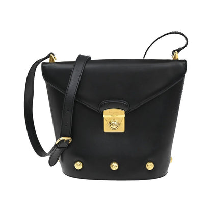 Salvatore Ferragamo Vintage Leather, Black, Leather, Shoulder Bag