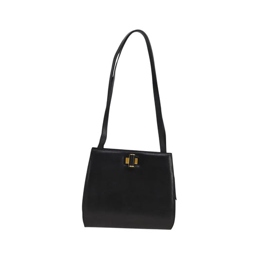 Salvatore Ferragamo Vintage Leather, Black, Leather, Shoulder Bag