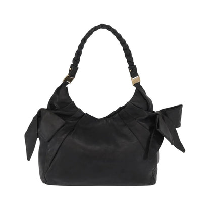 Salvatore Ferragamo Vintage Leather, Black, Leather, Tote Bag