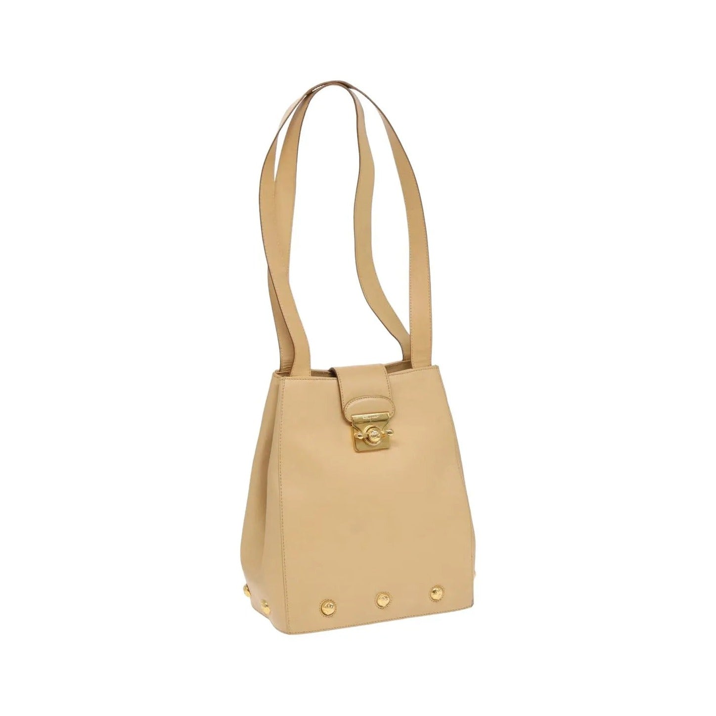 Salvatore Ferragamo Vintage Leather, Beige, Leather, Shoulder Bag