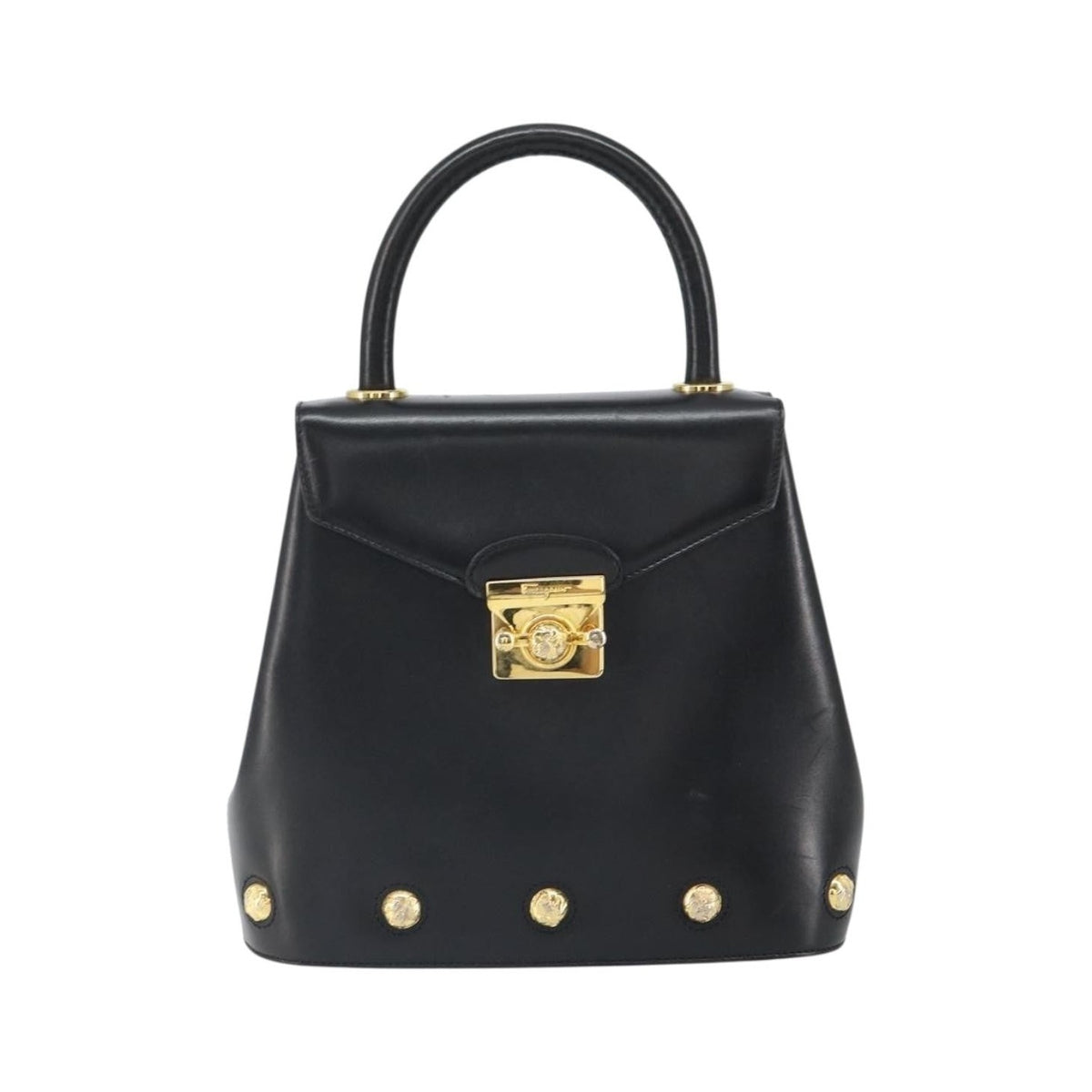 Salvatore Ferragamo Vintage Leather, Black, Leather, Handbag