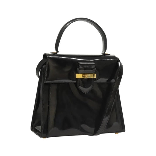 Salvatore Ferragamo Vintage Patent leather, Black, Patent Leather, Handbag