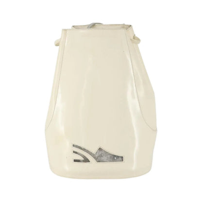 Salvatore Ferragamo Vintage Patent Leather, White, Patent Leather, Backpack