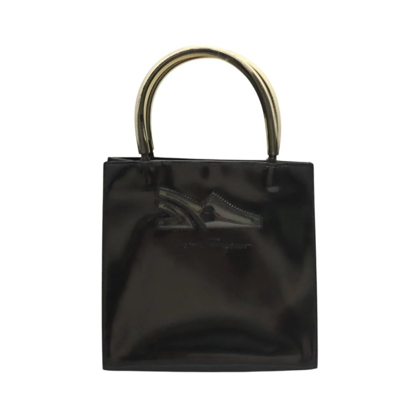 Salvatore Ferragamo Vintage Patent leather, Black, Patent Leather, Handbag