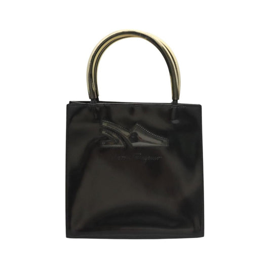 Salvatore Ferragamo Vintage Patent leather, Black, Patent Leather, Handbag