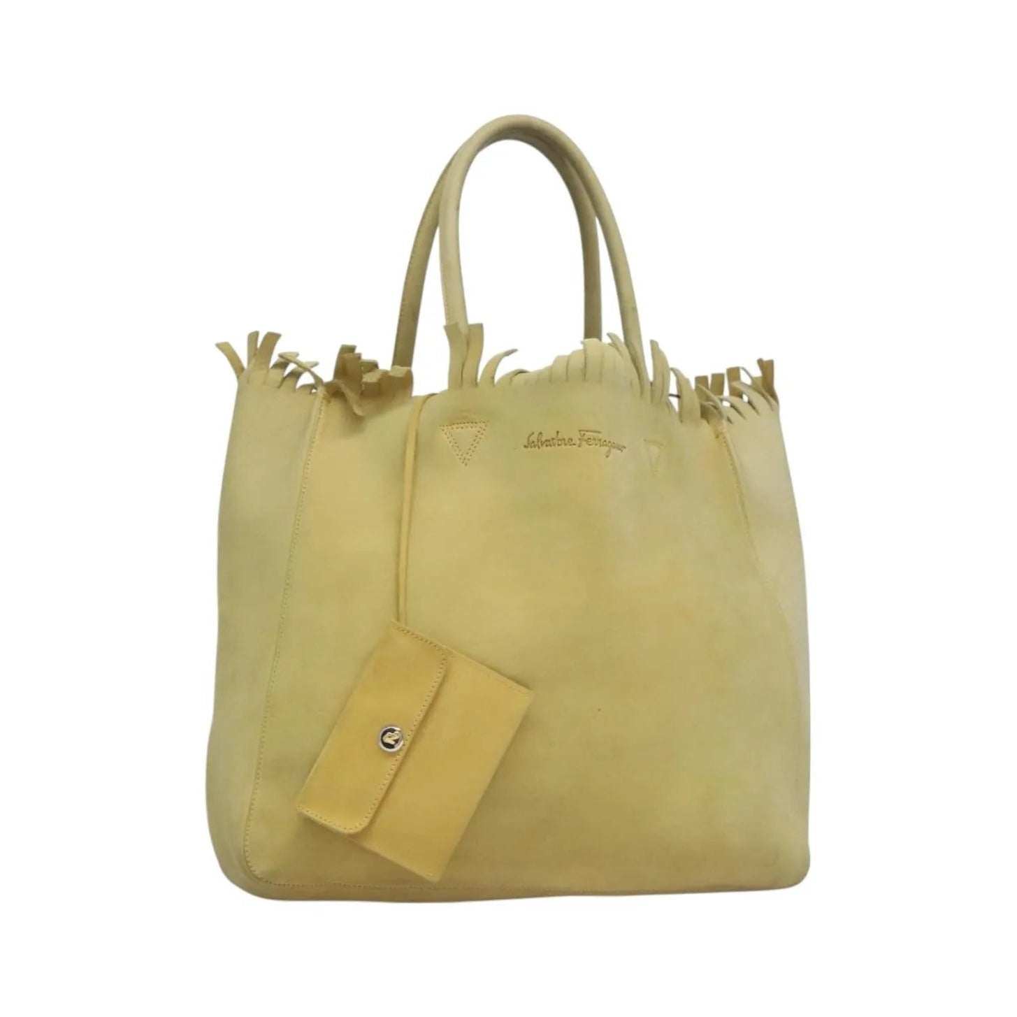 Salvatore Ferragamo Vintage Suede, Yellow, Suede, Shoulder Bag