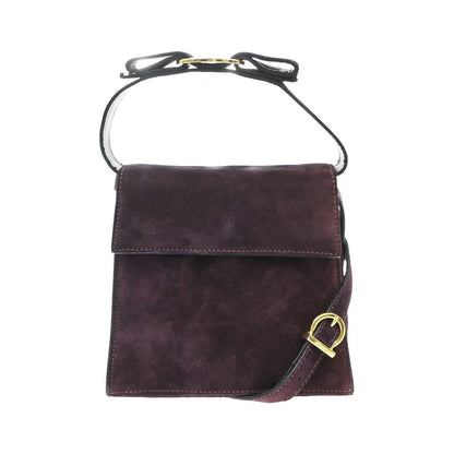 Salvatore Ferragamo Vintage Vara Bow Handle Shoulder Suede, Purple, Suede, Handbag