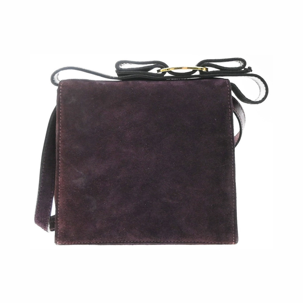 Salvatore Ferragamo Vintage Vara Bow Handle Shoulder Suede, Purple, Suede, Handbag
