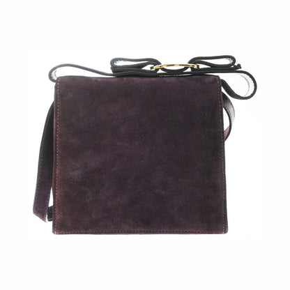 Salvatore Ferragamo Vintage Vara Bow Handle Shoulder Suede, Purple, Suede, Handbag