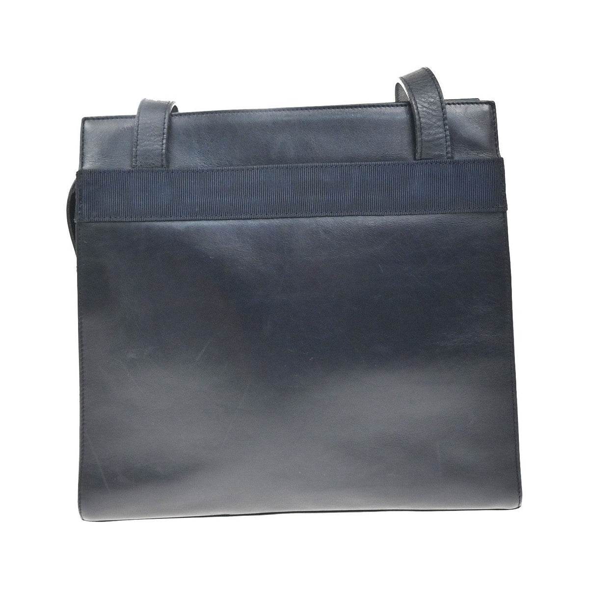 Salvatore Ferragamo Vintage Vara Bow Lizard Embossed Leather, Navy, Leather, Tote Bag