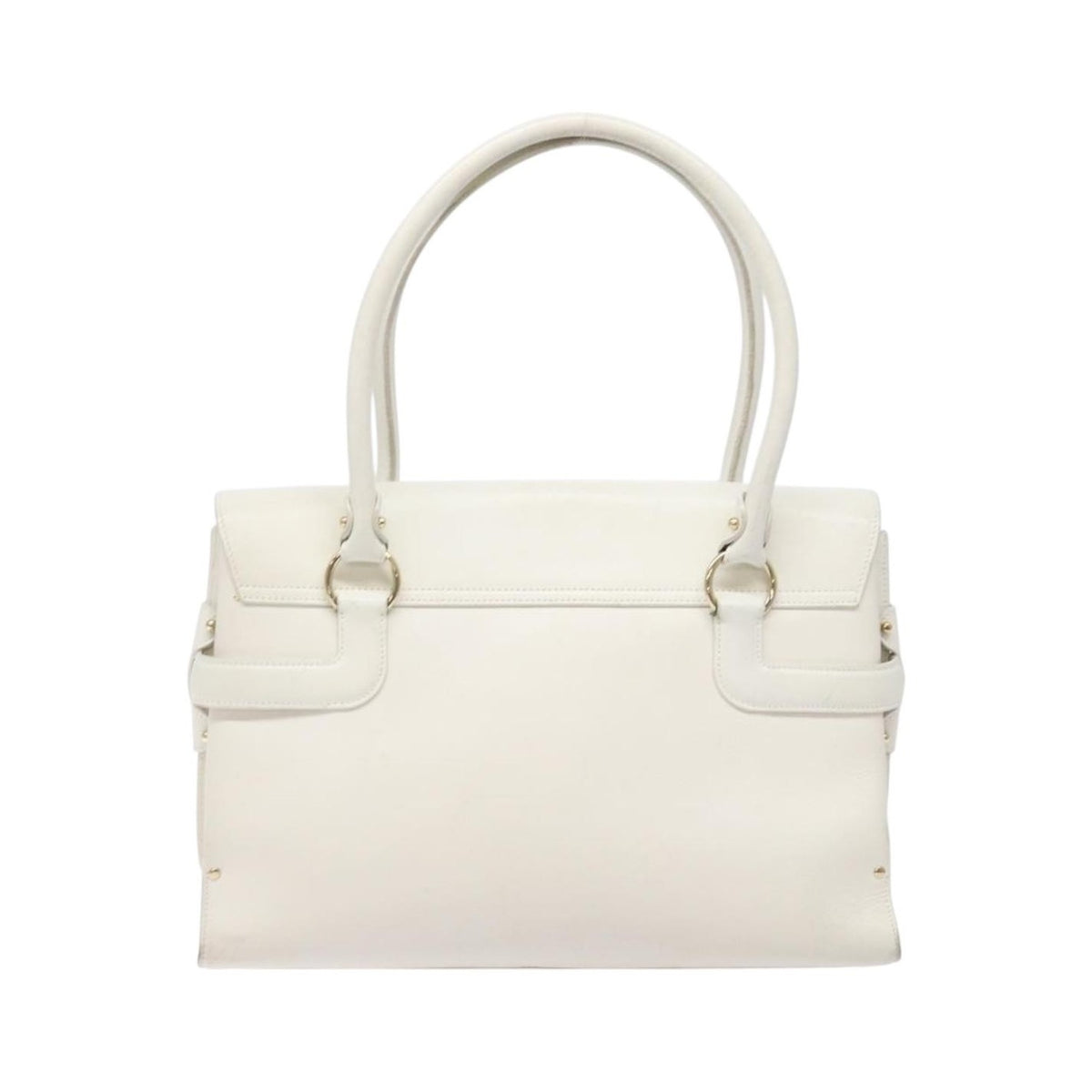 Salvatore Ferragamo Virna Satchel Leather, White, Leather, Handbag
