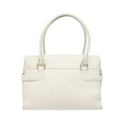 Salvatore Ferragamo Virna Satchel Leather, White, Leather, Handbag