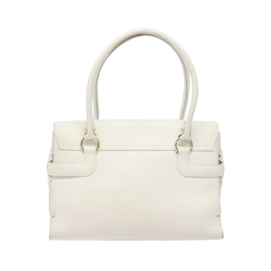 Salvatore Ferragamo Virna Satchel Leather, White, Leather, Handbag
