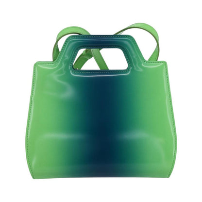Salvatore Ferragamo Wanda Top Handle Shoulder Gradient Leather, Green, Patent Leather, Handbag