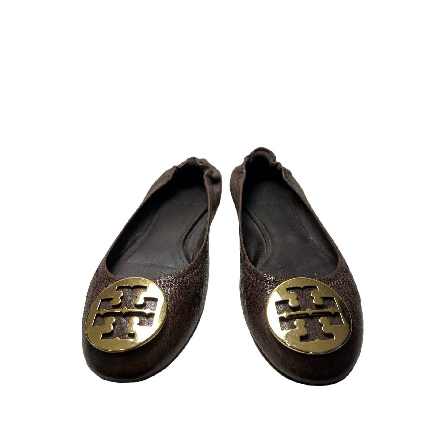 Tory Burch Leather Ballerinas with Gold Metallic Detail