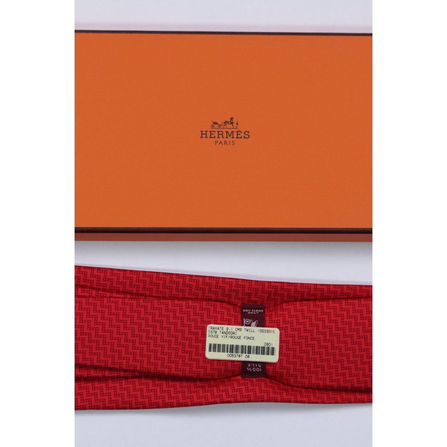 Hermes Silk Cravate Necktie 140x8cm Red NWT