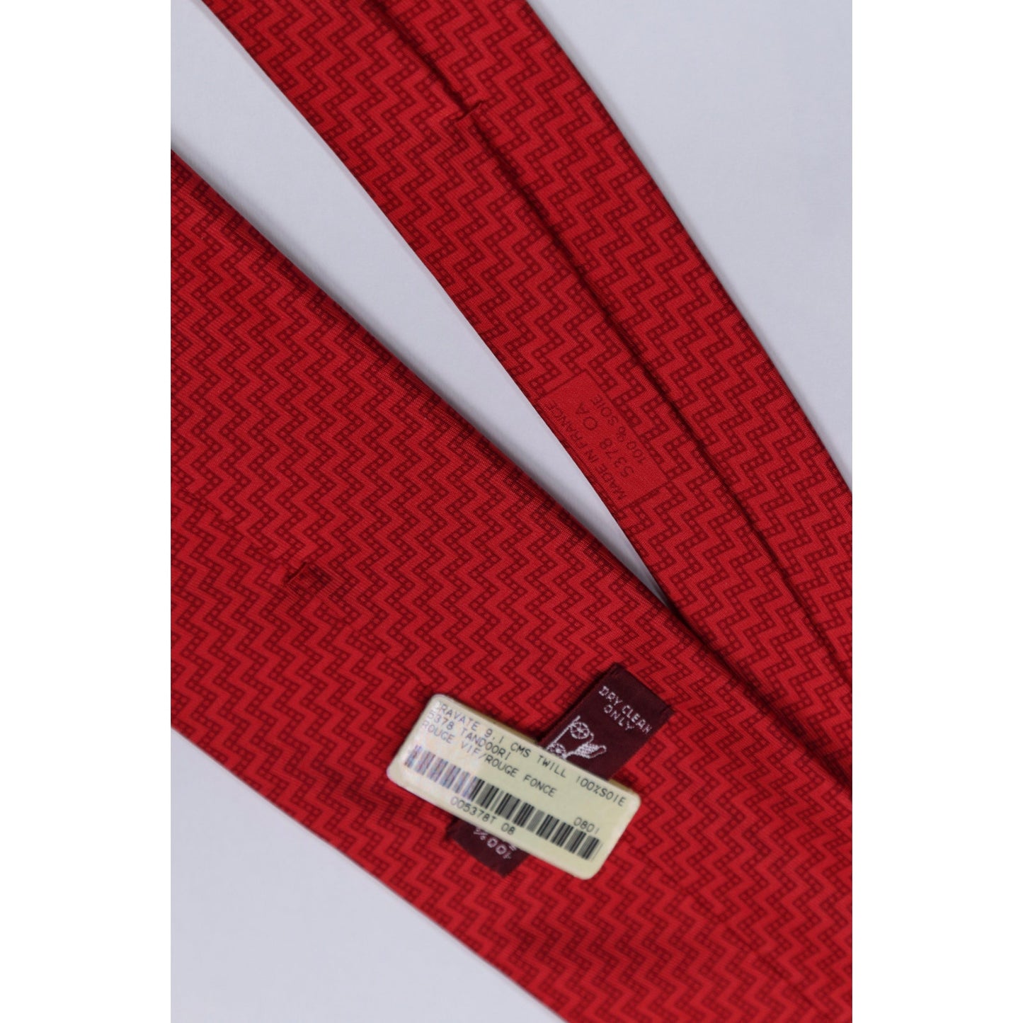 Hermes Silk Cravate Necktie 140x8cm Red NWT