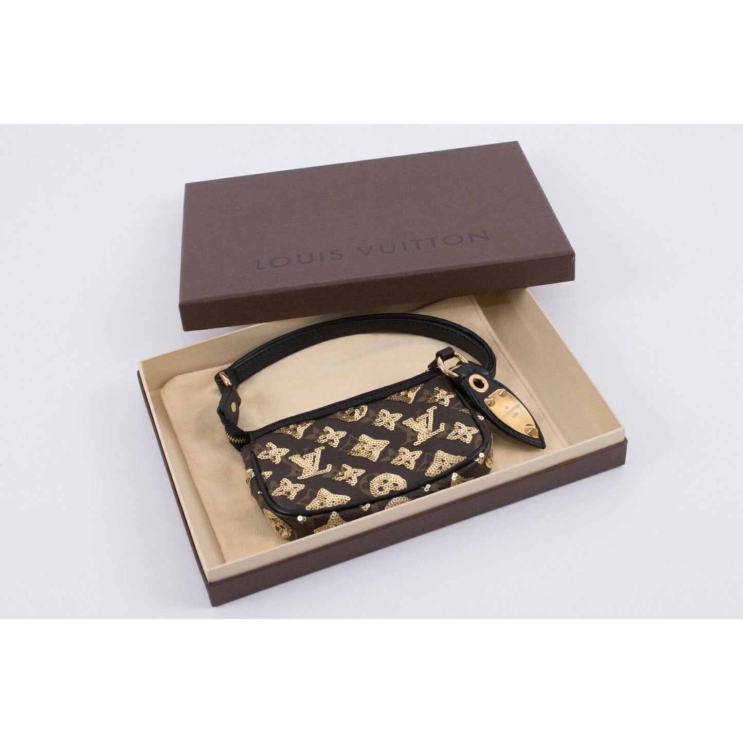 Louis Vuitton Monogram Sequins Eclipse Mini Pochette Gold