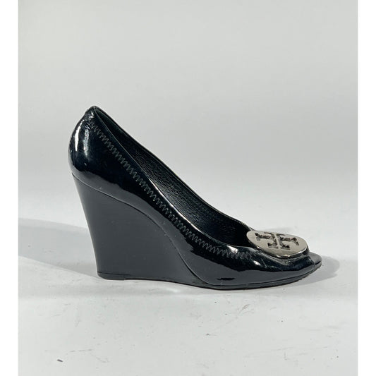 Tory Burch Sally Wedge Heel Pumps 5.5 US Black