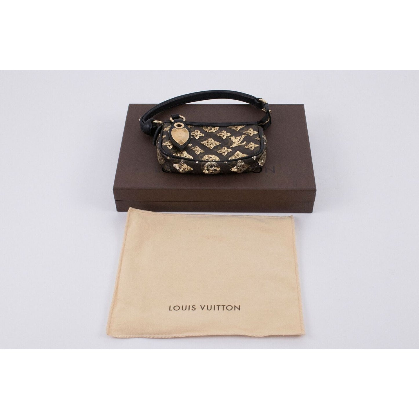 Louis Vuitton Monogram Sequins Eclipse Mini Pochette Gold