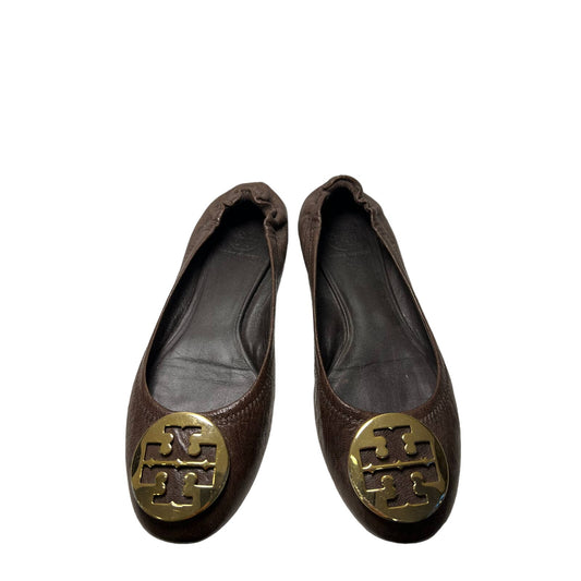 Tory Burch Minnie Travel Ballet Flat 8.5 US Brown