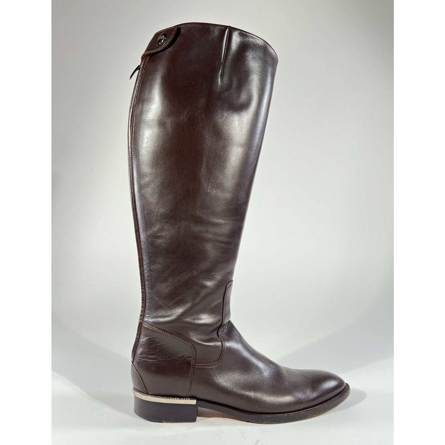 Boss Riding Boots 37.5 Dark Brown Leather Almond Toe