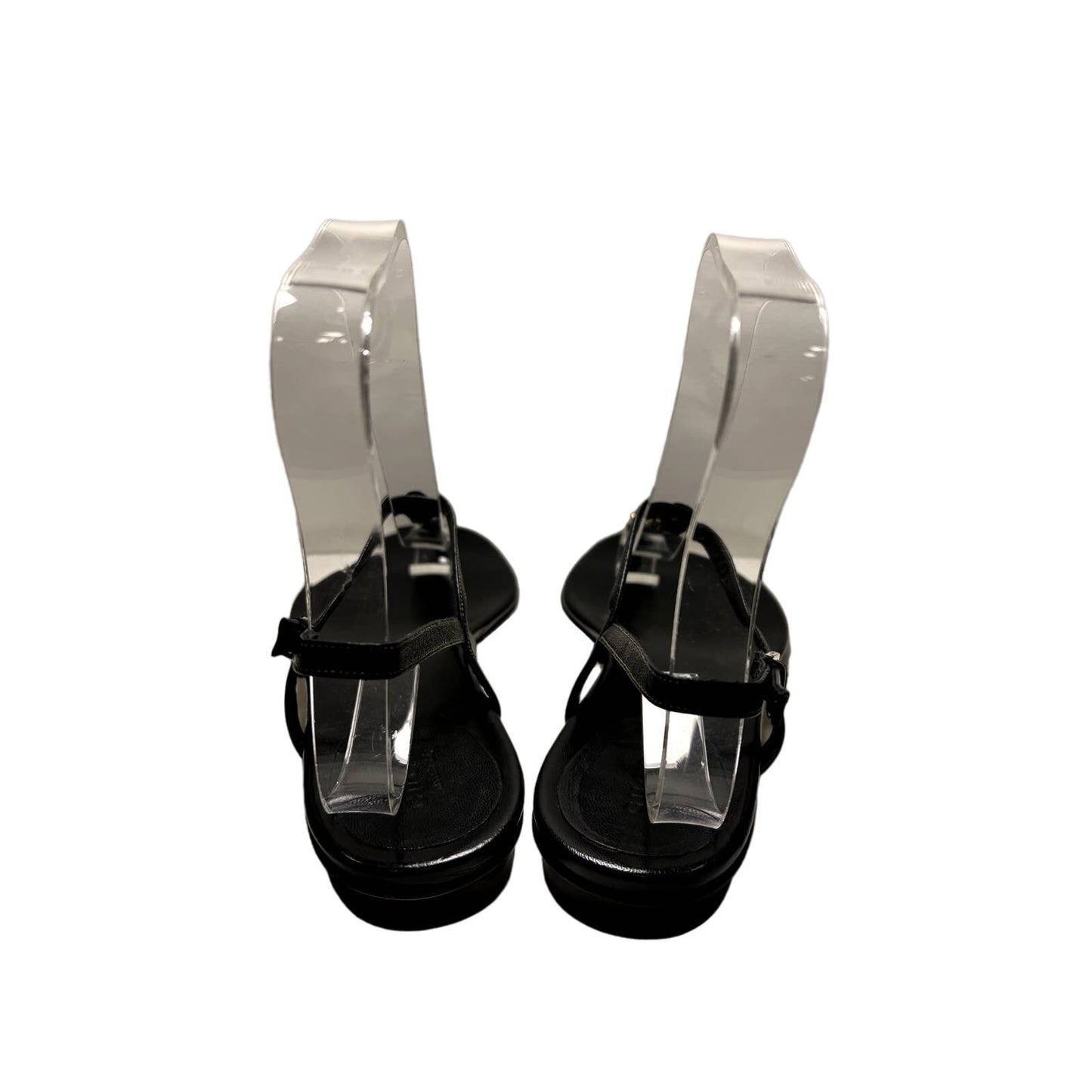 Gucci Flat T-Strap Sandals 37.5 EU Black