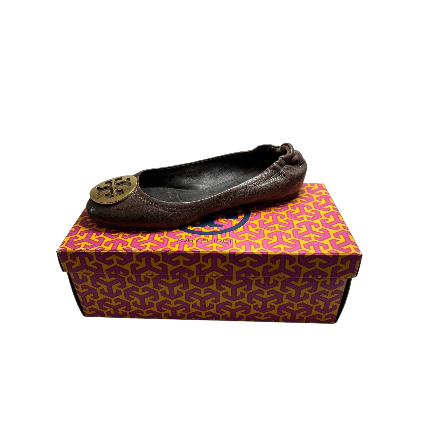 Tory Burch Minnie Travel Ballet Flat 8.5 US Brown