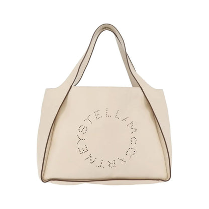 Stella McCartney Alter Tote Perforated Faux Leather, White, Synthetic, Tote Bag