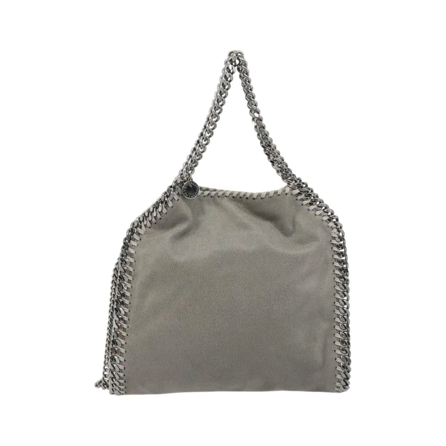 Stella McCartney Falabella Fold Over Faux Leather, Gray, Polyester, Shoulder Bag