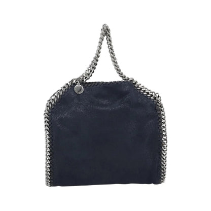 Stella McCartney Falabella Fold Over Faux Leather, Navy, Polyester, Shoulder Bag