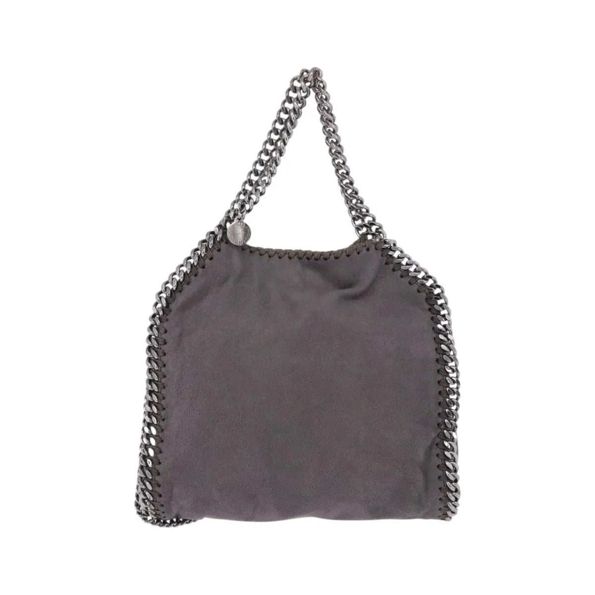 Stella McCartney Falabella Fold Over Faux Leather, Gray, Polyester, Shoulder Bag