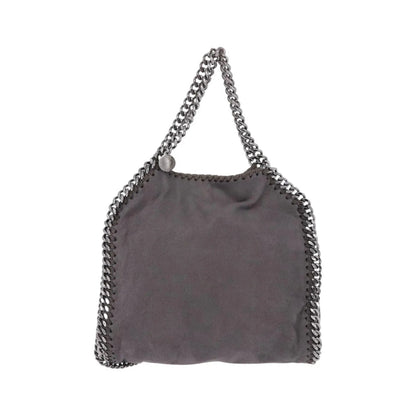 Stella McCartney Falabella Fold Over Faux Leather, Gray, Polyester, Shoulder Bag