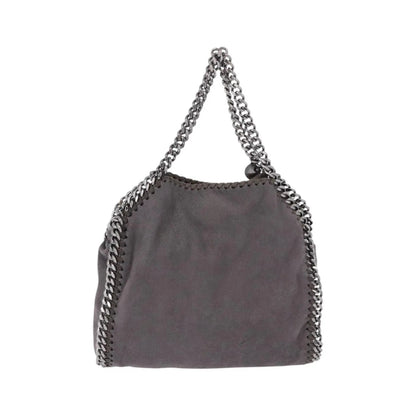 Stella McCartney Falabella Fold Over Faux Leather, Gray, Polyester, Shoulder Bag