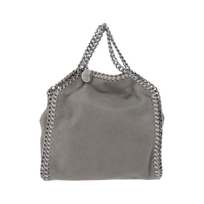 Stella McCartney Falabella Fold Over Faux Leather, Gray, Polyester, Shoulder Bag