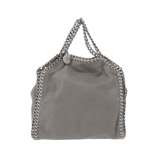 Stella McCartney Falabella Fold Over Faux Leather, Gray, Polyester, Shoulder Bag