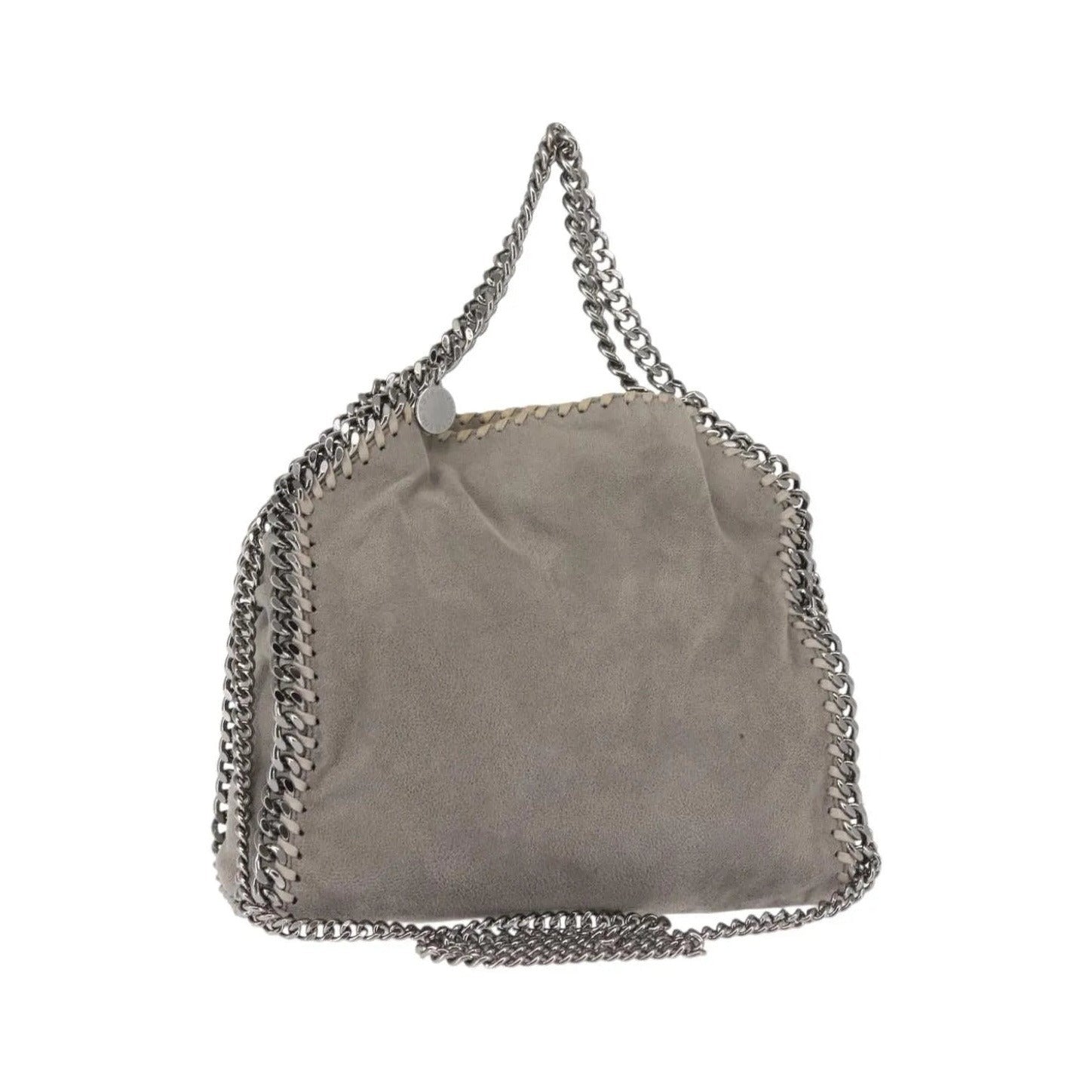 Stella McCartney Falabella Fold Over Faux Suede, Gray, Synthetic, Shoulder Bag
