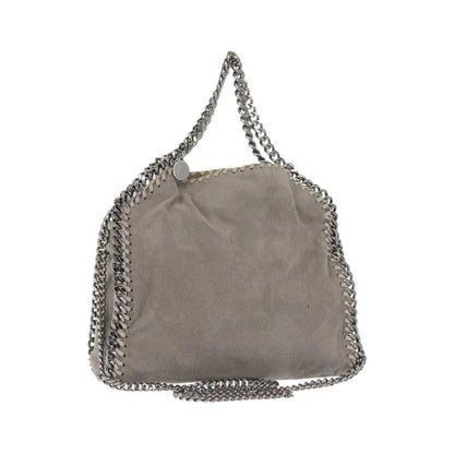 Stella McCartney Falabella Fold Over Faux Suede, Gray, Synthetic, Shoulder Bag