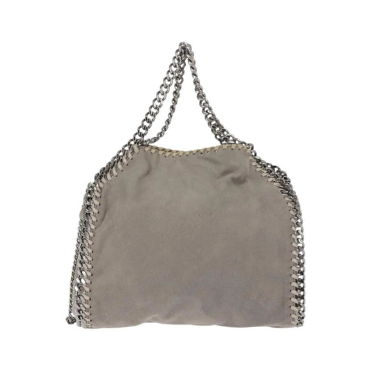 Stella McCartney Falabella Fold Over Faux Suede, Gray, Synthetic, Shoulder Bag