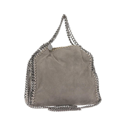 Stella McCartney Falabella Fold Over Faux Suede, Gray, Synthetic, Shoulder Bag